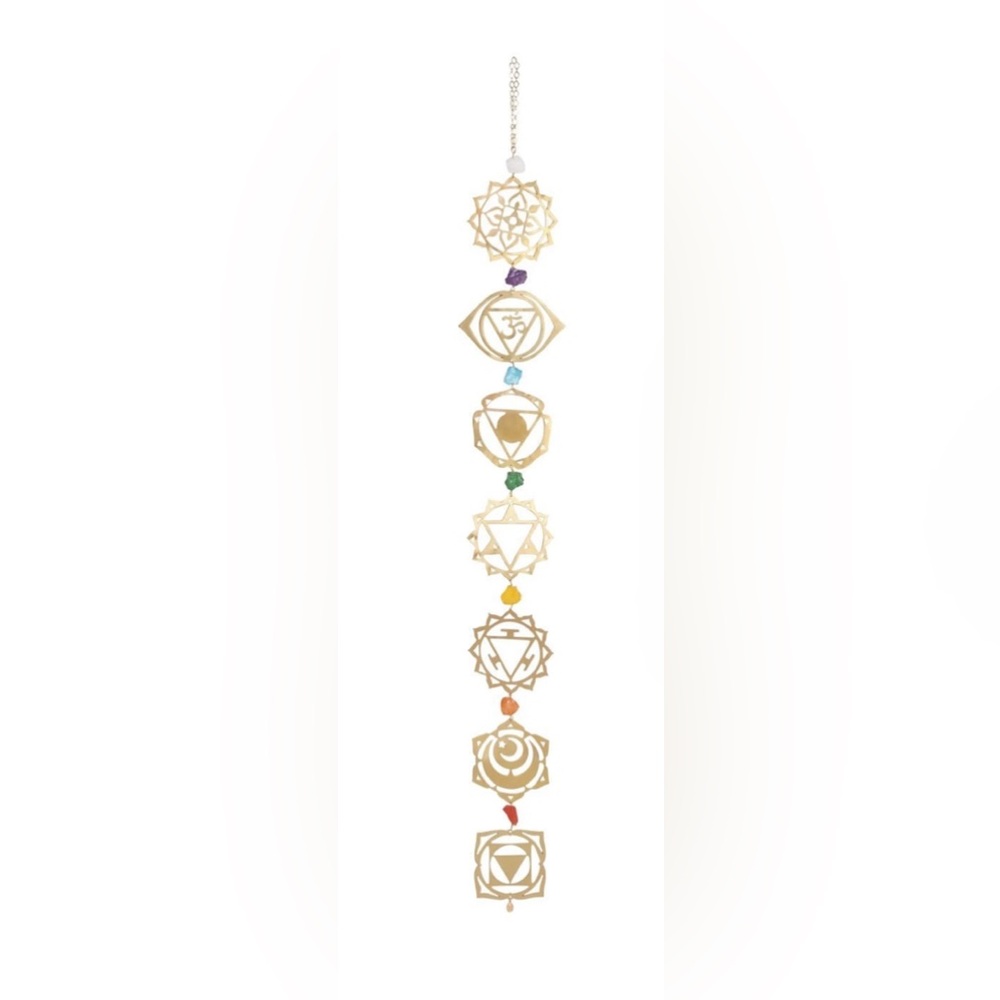 ARIANA OST Chakra Yoga Wall Hanging in Gold NEW $150